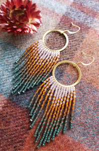 Earthy Fringe Hoops | 14K Gold-Filled Earwires | Handwoven Slow-Made Boho Jewelry | <b>Unique</b> <b>Gift</b> <b>for</b> <b>Her</b> - Product Image 2