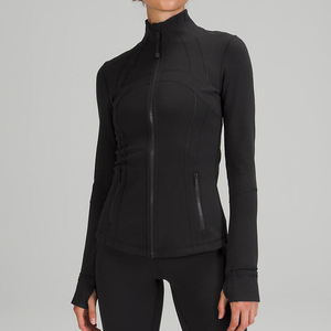 Veste de yoga zippée à manches longues pour femme Index Apparel, bleu uni, extensible, coupe classique - Product Image 2