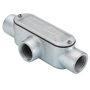 Cuerpo de conducto de fundición a presión de zinc Cuerpo de conducto de caja galvanizada por inmersión en caliente LL LR LC LT Tipo Hierro Plata Instalación de cables eléctricos 1000PCs - Product Image 1