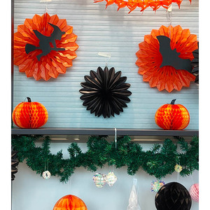 Decoraciones de Calabazas de Papel para Halloween, Centros de Mesa Redondos de Color Naranja Miel para Decoración de Mesa de Fiesta - Product Image 2