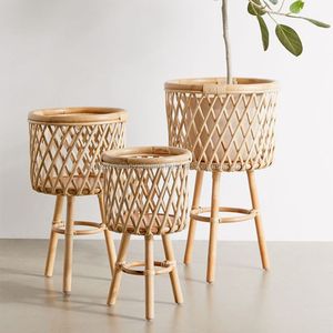 Handwoven <b>Jute</b> Rope Plant Pot <b>Basket</b> with Stand Unique Design Indoor and Outdoor Wicker Planter <b>Basket</b> Made of Iron and Rattan - Product Image 4