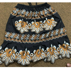Hawaii Wear bordir diproduksi oleh Pakistan harga rendah kualitas tinggi katun wanita kasual Polynesian rok bordir wanita.