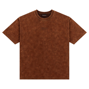 Camisetas de Hombre de Algodón 100% Lavado, Corte Holgado, Color Marrón Oscuro, Estilo Vintage, Ropa Urbana Informal, Suave y Transpirable para Uso Diario - Product Image 2