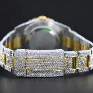 Reloj de diamantes de moissanita de lujo automático de acero inoxidable de alta calidad, joyería de reloj helado para hombres, vidrio de negocios de moda - Product Image 2
