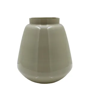Glass Flower Vase Olive Green colour flower pot for Wedding and Events modern design handmade