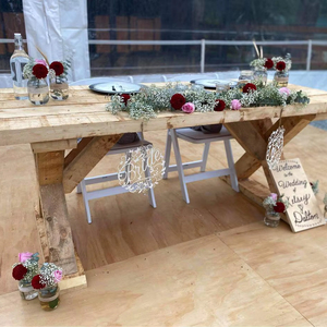 Thanh lịch màu vàng tuyết tùng gỗ bàn ăn đồ nội thất nhà cho phòng ăn của bạn - Product Image 1