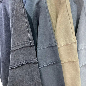 Camiseta de lavado ácido de alta calidad OEM 2025, ropa de calle lisa, camisetas Vintage de secado rápido, venta al por mayor, camiseta negra de lavado ácido transpirable - Product Image 3