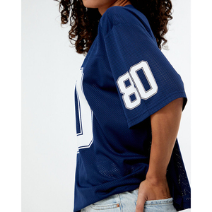 Última llegada uniforme de fútbol americano de malla nueva camiseta de manga corta bordada pesada estilo deportivo adelgazante Suelto - Product Image 2