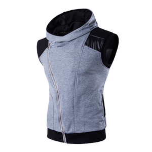 Wholesale Fleece Warm Fashion <b>Sleeveless</b> <b>Hoodie</b> <b>Men's</b> Casual Sweatshirt Pullover <b>Hoodie</b> Customizable Logo Design - Product Image 2