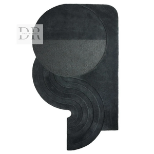 Alfombra hecha a mano de lana tejida a mano con forma Irregular abstracta moderna minimalista de alta calidad para comedor, sala de estar, salón - Product Image 3