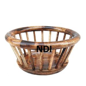 Centres de table à finition personnalisée, rangement au design unique, corbeille à fruits, panier à fruits en bois de bambou décoratif fait à la main - Product Image 2