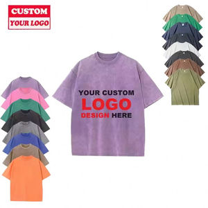 Camiseta de lavado ácido de alta calidad con serigrafía, ropa de calle lisa, camisetas Vintage, venta al por mayor, camiseta negra de lavado ácido transpirable - Product Image 2