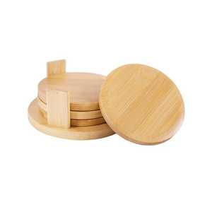 Handmade Classic Walnut Wood Eco-Friendly Coaster Set Durable Non-Slip <b>Round</b> <b>Mats</b> and Pads with Custom Size for Everyday Use - Product Image 1