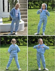 Ensemble de sweat-shirt en polaire pour filles, de haute qualité, respirant, deux pièces, sweat-shirt et survêtement pour enfants, vêtements d'extérieur - Product Image 6