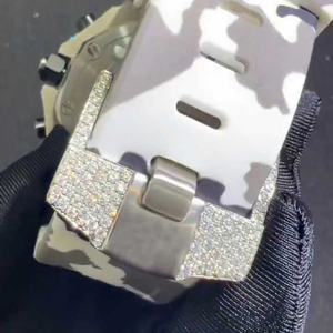 Montre mécanique de luxe unisexe, diamant cultivé en laboratoire VVS, boîtier carré en acier inoxydable, mouvement Miyota, 20 mm, analogique, verre de bonne qualité - Product Image 2