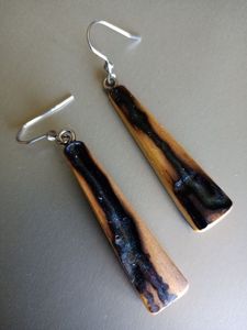 CATCHES WARMTH DANGLES Feuille d'or Noir Blanc Résine Boucles d'oreilles en forme de cœur Carré Rond Géométrique Bois Résine Goutte - Product Image 2