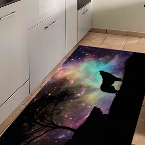 Alfombra con Estampado de Lobo y Diseño de Animales de la Galaxia, Colorida, con Pelo Suave - Product Image 5