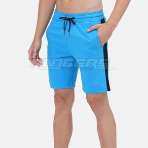 Pantalones cortos azules para hombre negros con cordón lateral a rayas pantalones cortos de entrenamiento atlético logotipo personalizado pantalones cortos de gimnasio que absorben la humedad - Product Image 6