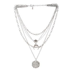 Collar de cuentas de concha de Luna multicapa de estilo bohemio, joyería de moda para mujer, colgantes de plata hechos a mano chapados en oro, venta al por mayor - Product Image 4