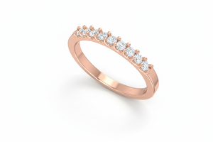 14K Gold & Natural Diamond Pristine 9 <b>Stone</b> Bands For Wedding Party Anniversary Gift Romantic Celebrations - Product Image 3