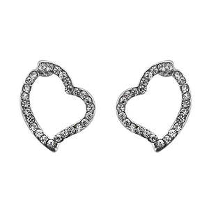Kriaa 1313829ชุบเงินออสเตรียต่างหูหินรูปหัวใจเครื่องประดับแฟชั่น - Product Image 1