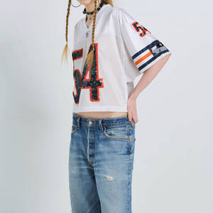 Venta al por mayor sublimación personalizada fútbol americano Jersey impresión completa malla Boxy transpirable Streetwear de talla grande disponible - Product Image 5