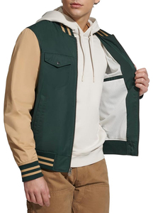 Venta al por mayor de algodón puro Lettermen chaqueta de los hombres personalizados Casual al aire libre chaqueta de cuero transpirable chaquetas para los hombres - Product Image 5