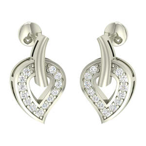NOVAMART Fine 925 <b>Sterling</b> <b>Silver</b> <b>Heart</b>-Shape Stud <b>Earrings</b> with for Swiss Zirconia Women and Girls Wholesale Export - Product Image 3