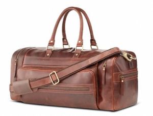 Sac de voyage Weekender en cuir italien marron Duffle Carry One Gym Duffel Sac à bandoulière personnalisé - Product Image 2