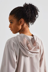 Ventes en gros de sweats à capuche surdimensionnés pour femmes, couleur pêche clair, protection solaire, anti-rides et respirants, sweats à capuche pour femmes, sweats à capuche zippés pour la salle de sport - Product Image 2