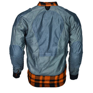 Chemise de moto blindée niveau 2 pour homme et femme, orange et noir personnalisés, résistante à l'abrasion, en flanelle ignifuge, anti-UV, fermeture éclair YKK, motard - Product Image 4