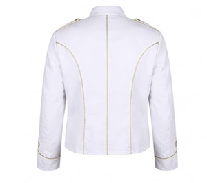 <b>White</b> Steampunk <b>Jacket</b> Napoleonic Hussar Coat Historical Uniform Style for <b>Men</b> Parade Costume - Product Image 4