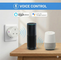 Prise intelligente Tuya Zigbee UK 20A Haute puissance Prise sans fil avec application de surveillance de la consommation énergétique Contrôle vocal à distance pour Alexa Google Home