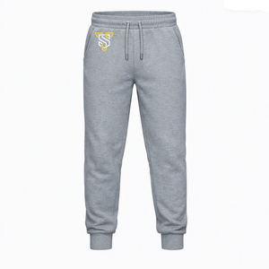 Conjunto Deportivo con Capucha para Hombre en Color Gris con Bloques de Color y Logotipo Frontal, Sudadera y Pantalones Largos Casuales, Transpirables y de Corte Regular - Product Image 3