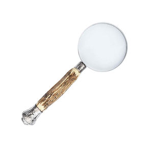 แว่นขยายแหวนทองเหลืองโบราณมีดีไซน์ดอกไม้ - Product Image 4