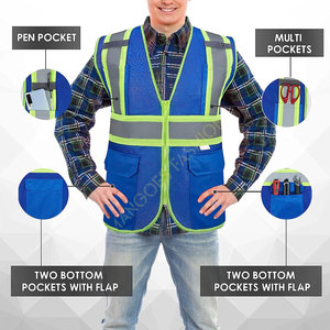 Alta visibilidad Seguridad de tráfico barata Alta visibilidad Chaleco DE SEGURIDAD naranja Ropa DE SEGURIDAD Chaleco reflectante de trabajo - Product Image 3
