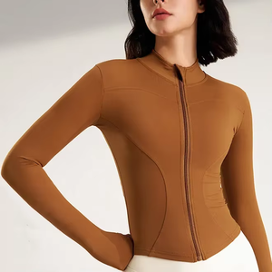 Veste de yoga haut de gamme pour femmes, haut de yoga sportif, haut de course à pied, haut décontracté, coupe-vent, vêtements de sport à manches longues - Product Image 4