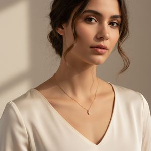 Pendentif en forme de baguette en argent fait à la main avec zircone cubique, argent sterling plaqué or, collier tendance de 16 pouces pour femmes - Product Image 4