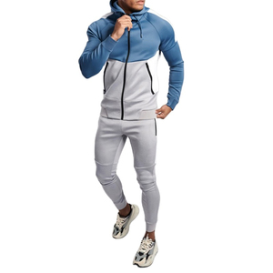 Venta al por mayor de ropa deportiva para hombre con capucha 2 1 Jogger Set Logotipo personalizado Cremallera Chándales Transpirable Tallas grandes Impresión de contraste de secado rápido - Product Image 1
