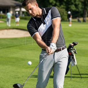 Colección de Ropa Deportiva Moderna, Polo de Golf para Hombre, Mezcla de Tejido Elástico con un Look Elegante para Actividades al Aire Libre - Product Image 4