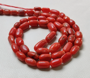 Hebra de 16 pulgadas, 100% cuentas de piedras preciosas de coral italiano natural, cuentas de coral rojo de alta calidad, cuentas de forma ovalada de coral rojo - Product Image 6