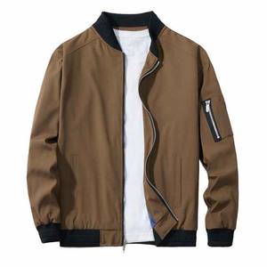 Blouson aviateur pour homme, col montant, logo sur le devant, séchage rapide, personnalisable, streetwear décontracté, coupe-vent, veste de baseball - Product Image 1
