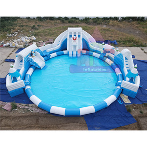 Toboggan aquatique gonflable en PVC de qualité commerciale personnalisé avec piscine surdimensionnée et toboggan de saut pour la maison et l'école - Product Image 2