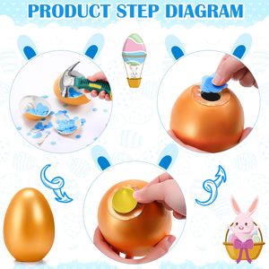 Nouveau design – Cadeau d'<span class=keywords><strong>annonce</strong></span> de <span class=keywords><strong>grossesse</strong></span> – Œuf de Pâques doré en plâtre avec confettis pour révélation du sexe – Surprise pour fête prénatale - Product Image 4
