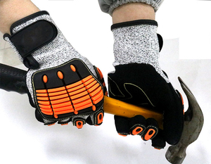 Sandy Level 5 Guantes mecánicos resistentes a cortes Pantalla táctil Recubierto de nitrilo con protección contra impactos TPR antivibración Producto de seguridad - Product Image 5