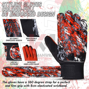 Gants de gardien de but de football pour enfants, garçons, jeunes et adultes, gants de gardien de but de football en latex de 4 mm, protection double du poignet, entraînement, matchs - Product Image 3