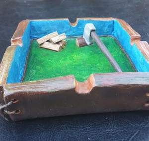 NOUVEAU ARRIVÉ RÉSINE LOGO EN BOIS MEILLEURE QUALITÉ MODERNE EPOXY Résine Epoxy & Bois Cendrier Couleur Logo Portable Intérieur et Extérieur - Product Image 5