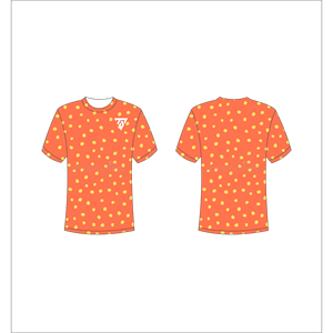 Camiseta de Manga Corta para Hombre con Estampado de Puntos, Cuello Redondo, Corte Regular, Tejido de Punto, Color Naranja, Marca Trackstar OEM, Etiqueta Privada TSI-G05-P0739 - Product Image 1