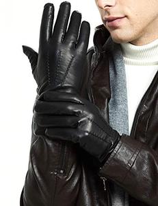 Hand Sewn Goatskin <b>Gloves</b> Mens Thick Warm Cold Protection Autumn Winter Casual Outdoor <b>Touchscreen</b> <b>Gloves</b> - Product Image 1