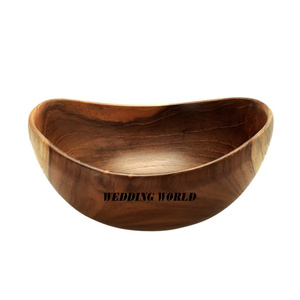Cuenco de chocolate de madera de forma curva, cuenco dulce hecho a mano con acabado Natural, cuenco de chocolate al por mayor más vendido - Product Image 1